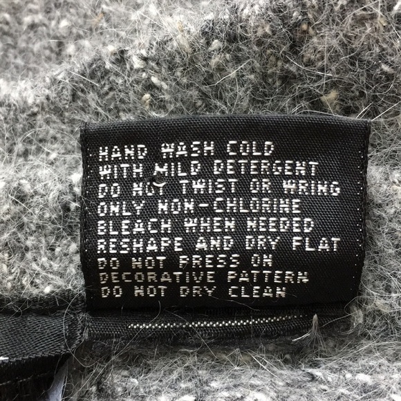 Uno & Una | Vintage Gray Silk Angora Blend Sweater Imitation Leather Detail L - Picture 5 of 5